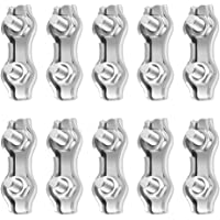 Los mejores  - Gobesty Clips de cuerda de alambre M2- 18 piezas de acero inoxidable 304 dúplex de acero inoxidable abrazaderas de…